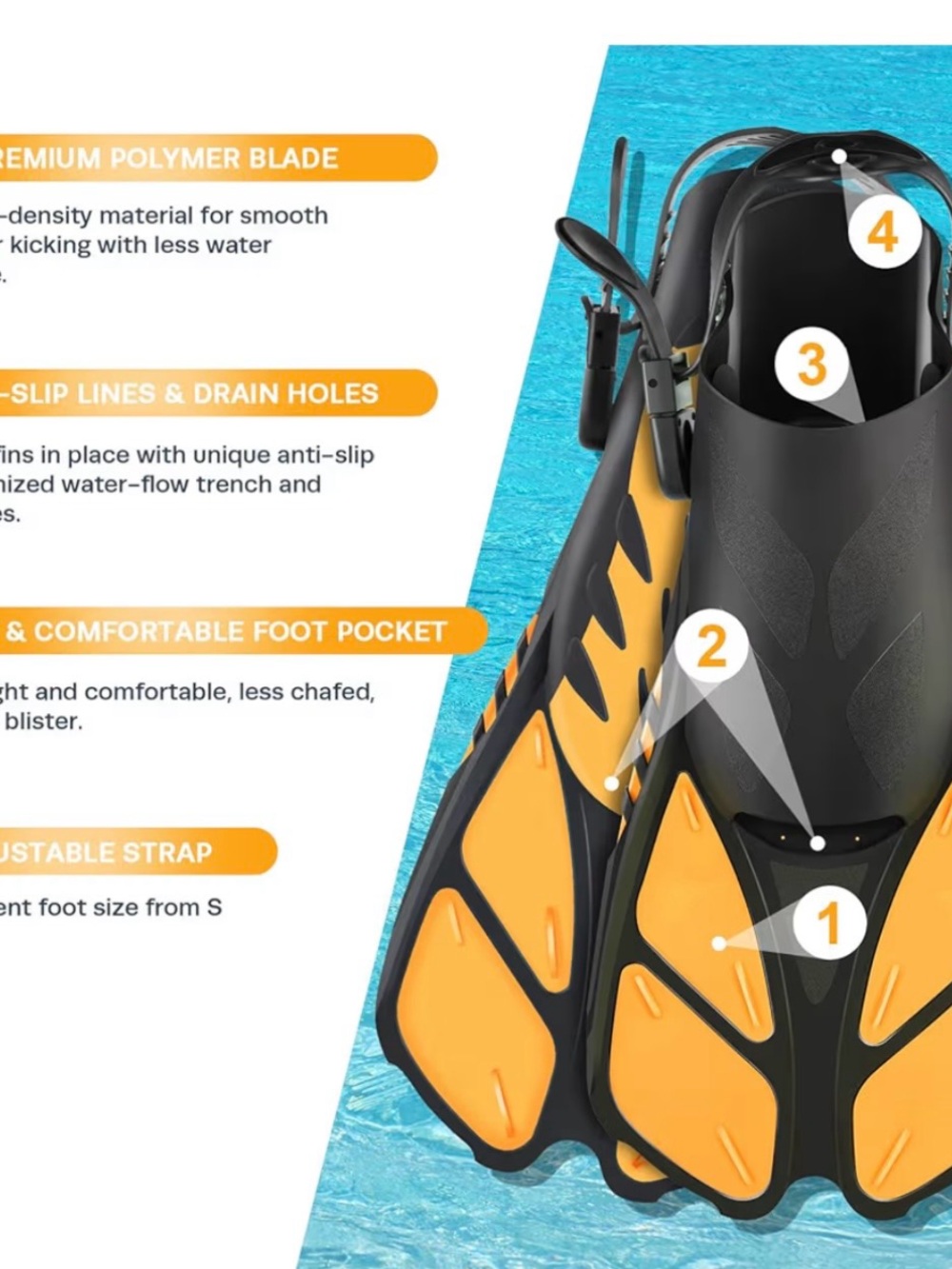 NEW In Mesh & Plastic Bag Yellow & Black 5pc Snorkel Set - Picture 5 of 12